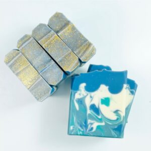blue marble volcano goat milk soap